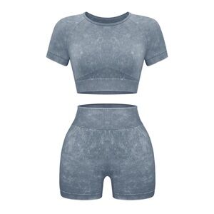 acid wash workout 2 piece set